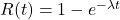 R(t) = 1 - e^{-\lambda t}