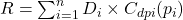 R = \sum_{i=1}^{n} D_i \times C_{dpi}(p_i)