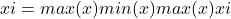 xi′​=max(x)−min(x)max(x)−xi​​