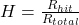 H = \frac{R_{hit}}{R_{total}}