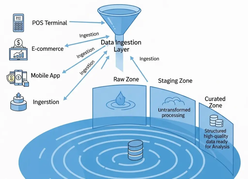 トランザクションデータレイクの概念図